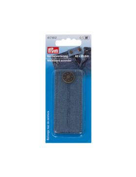Przedłużacz obwodu w pasie z guzikiem PRYM - 80x35 mm - jeans - 417612