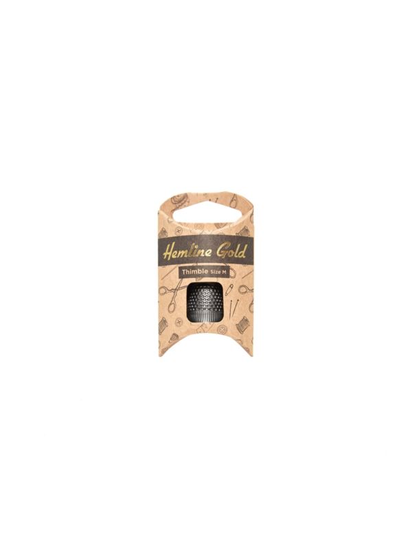 Naparstek krawiecki - Hemline Gold - 17x18 mm - czarny - 300.M.HG