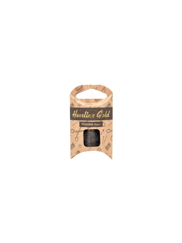 Naparstek krawiecki - Hemline Gold - 19x20 mm - czarny - 300.L.HG