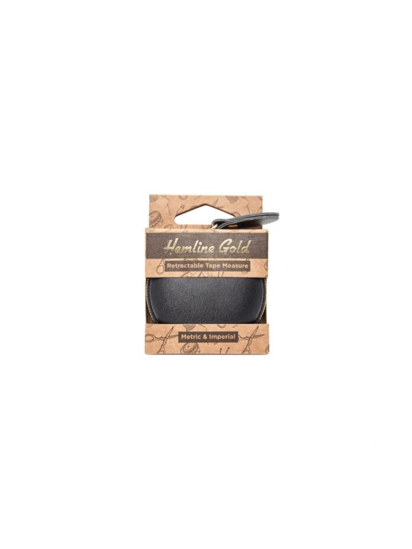 Centymetr krawiecki automatycznie zwijany - Hemline Gold - 0,6/150 cm - 253.HG
