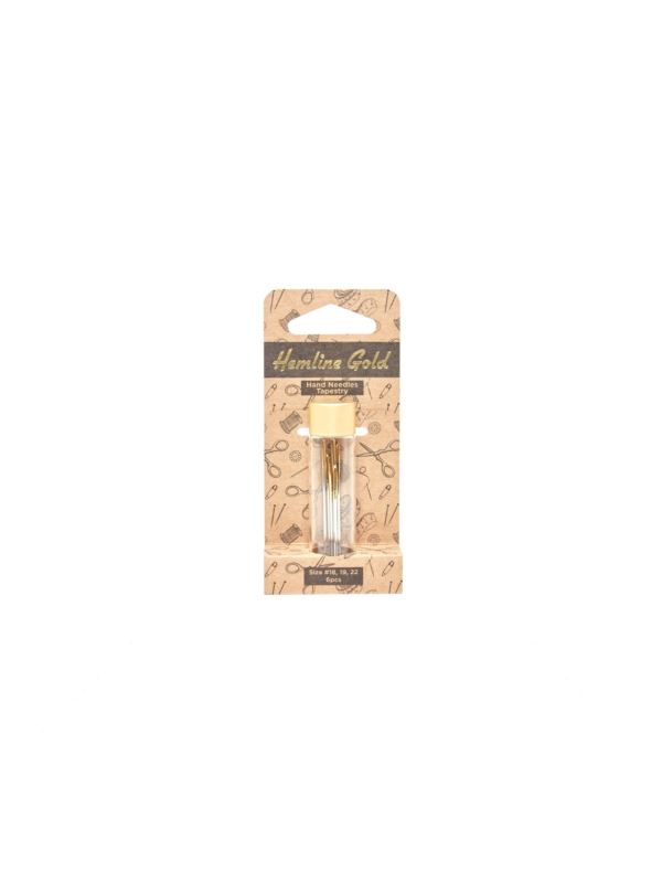 Igły ręczne do haftu bez czubka - Hemline Gold - rozm.18-22 - 283G.1822.HG - 6szt./opak.