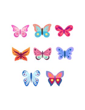 Aplikacje termoprzylepne drukowane LECCO - Butterflies - 06496 - 40szt./opak.