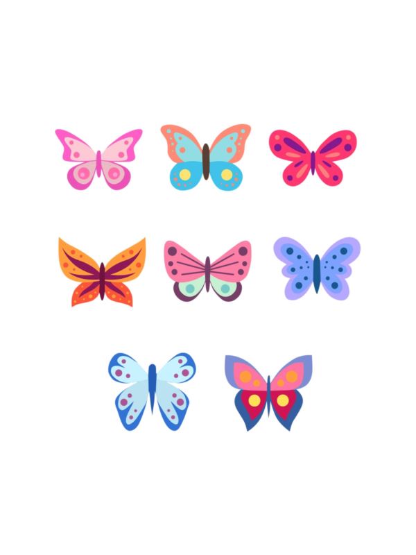 Aplikacje termoprzylepne drukowane LECCO - Butterflies - 06496 - 40szt./opak.