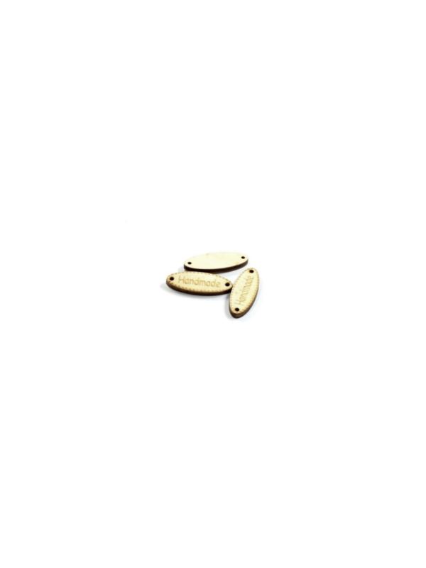 Zawieszki do przyszywania drewniane - 20 mm - owal - Handmade - 20szt./opak.