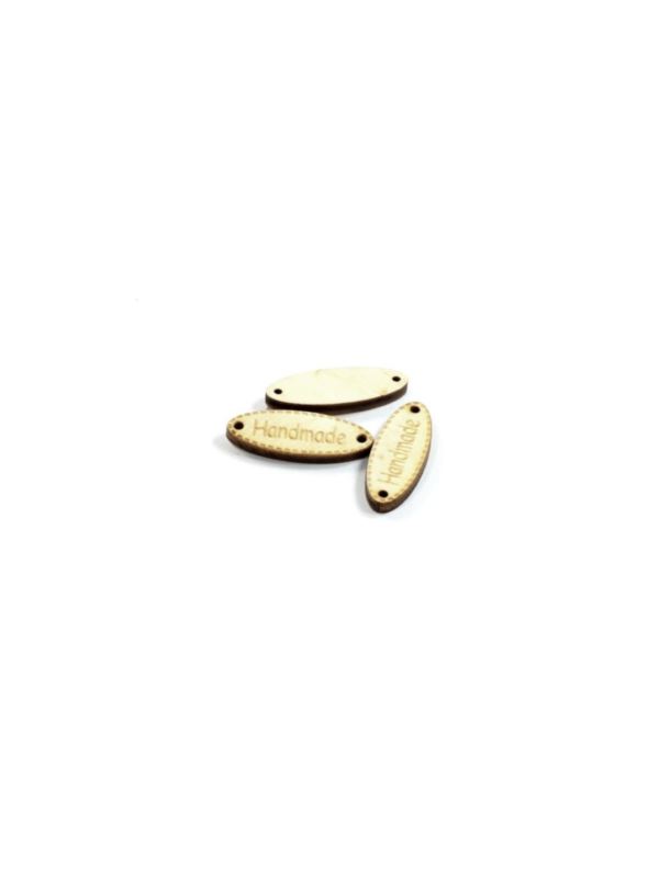 Zawieszki do przyszywania drewniane - 30 mm - owal - Handmade - 20szt./opak.