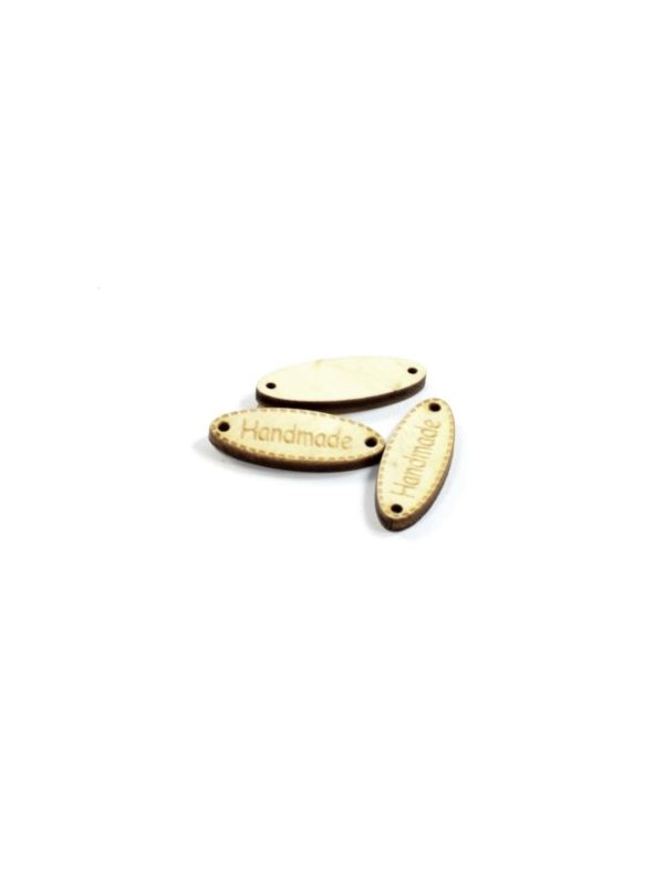 Zawieszki do przyszywania drewniane - 40 mm - owal - Handmade - 10szt./opak.