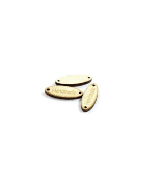 Zawieszki do przyszywania drewniane - 40 mm - owal - Handmade - 10szt./opak.