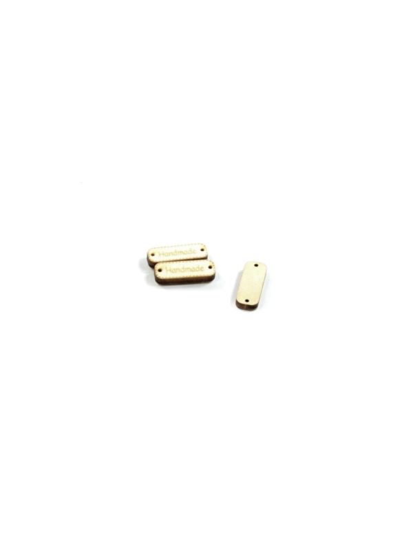 Zawieszki do przyszywania drewniane - 20 mm - prostokąt - Handmade - 20szt./opak.