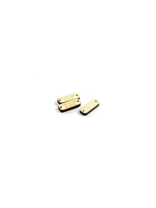 Zawieszki do przyszywania drewniane - 20 mm - prostokąt - Handmade Product - 20szt./opak.