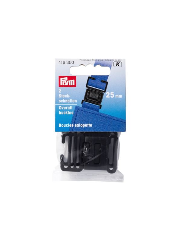 Klamra plastikowa płaska PRYM - 25 mm - czarna - 416350 - 2szt./opak.