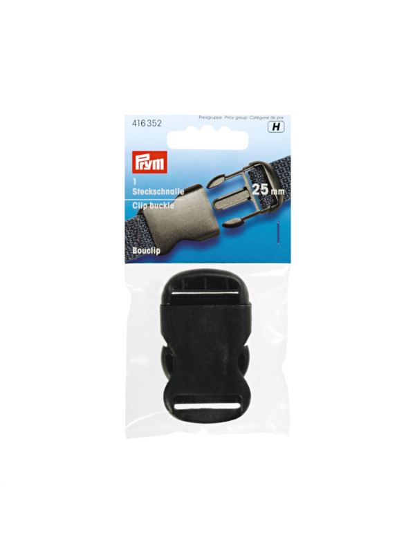 Klamra plastikowa do paska PRYM - 25 mm - czarna - 416352