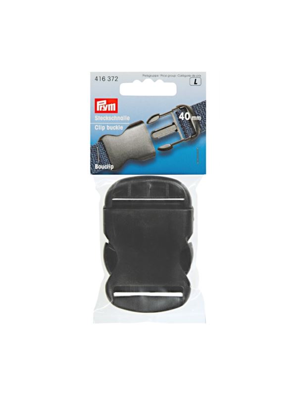 Klamra plastikowa do paska PRYM - 40 mm - czarna - 416372