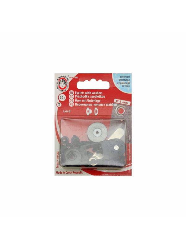 Oczka metalowe KOH-I-NOOR 4 - 8 mm - czarne - 20szt./opak.