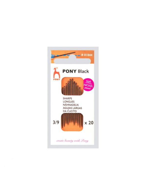 Igły do szycia ręcznego ostre PONY - BLACK - rozm.3/9 - 01844 - 20szt./opak.