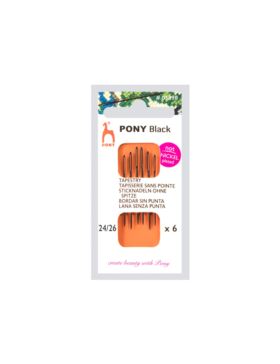 Igły ręczne do haftu bez czubka PONY - BLACK - rozm.24/26 - 05898 - 6szt./opak.