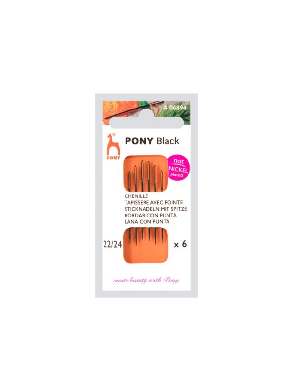 Igły ręczne do haftu z czubkiem PONY - BLACK - rozm.22/24 - 06894 - 6szt./opak.