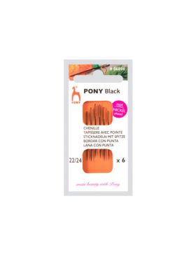 Igły ręczne do haftu z czubkiem PONY - BLACK - rozm.22/24 - 06894 - 6szt./opak.