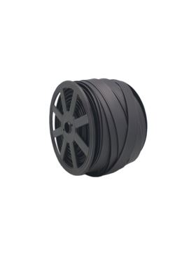 Lamówka imitacja skóry zaprasowana - skay (mat) - 20 mm - kol.001 (czarna)
