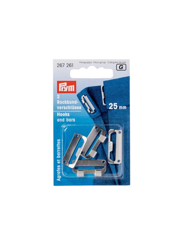Zapięcia do spódnic metalowe PRYM - 25 mm - srebrne - 267261 - 2szt./opak.