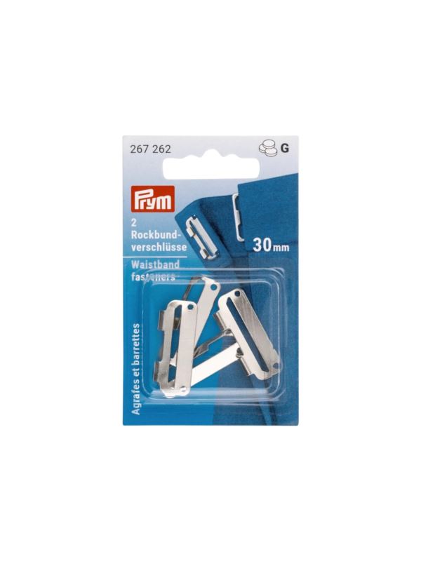 Zapięcia do spódnic metalowe PRYM - 30 mm - srebrne - 267262 - 2szt./opak.