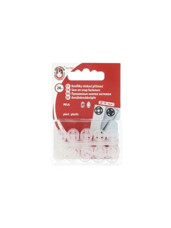 Zatrzaski plastikowe KOH-I-NOOR 3 - 10 mm - białe - 5x20szt./opak.