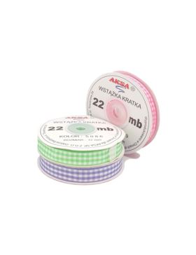 Wstążka ozdobna w kratkę - 12 mm - 22mb/szt.
