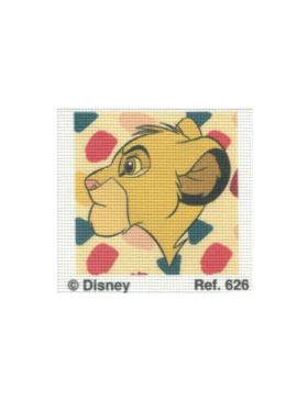 Zestaw kanwy z muliną - 12x12 cm - Król Lew - 626