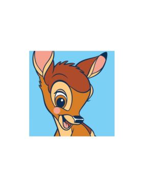 Zestaw kanwy z muliną - 12x12 cm - Bambi - 640