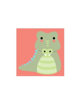 Zestaw kanwy z muliną - 12x12 cm - Kawanimals - 634