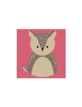 Zestaw kanwy z muliną - 12x12 cm - Kawanimals - 637