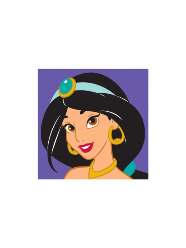 Zestaw kanwy z muliną - 12x12 cm - Księżniczki Disney - 576
