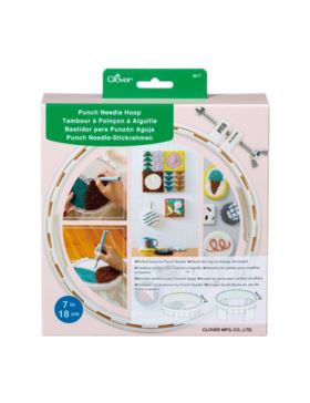 Tamborek plastikowy CLOVER - Punch Needle - 180 mm - 8817