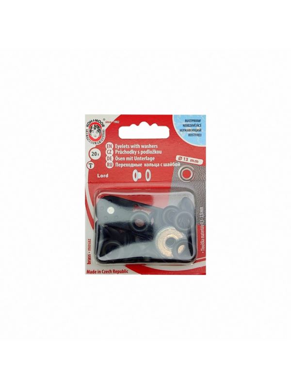 Oczka metalowe KOH-I-NOOR 7 - 13 mm - czarne - 20szt./opak.