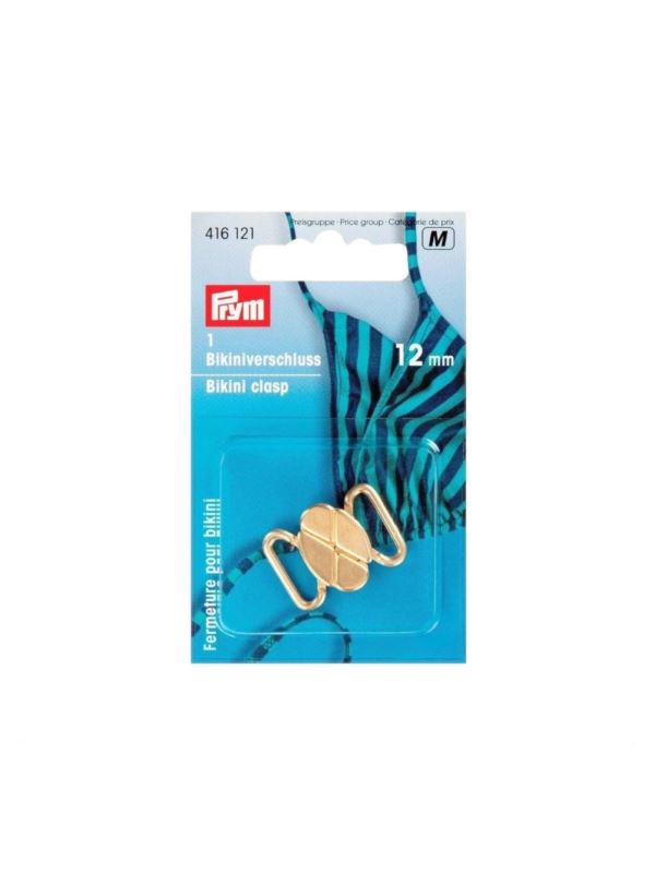 Zapięcie do bikini metalowe PRYM - 12 mm - złote - 416121