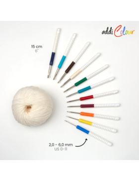 Szydełko aluminiowe z profilowaną rączką ADDI - 15 cm - 148-7