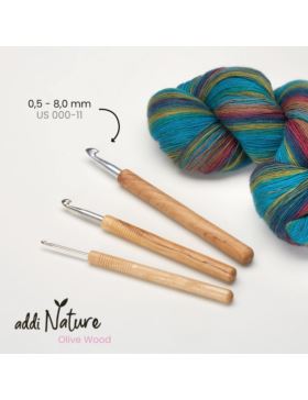 Szydełko aluminiowe z drewnianą rączką ADDI - Nature - 15/17,5 cm - 577-7
