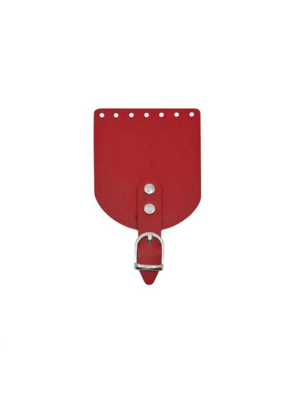 Klapka do etui skórzana naturalna na magnes (klamra) - Jucht - 100x120 mm - KLAP10X12P