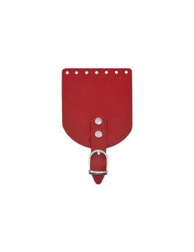 Klapka do etui skórzana naturalna na magnes (klamra) - Jucht - 100x120 mm - KLAP10X12P