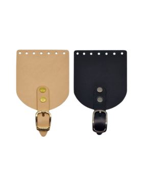 Klapka do etui skórzana naturalna na magnes (klamra) - Jucht - 100x120 mm - KLAP10X12P