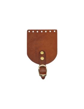 Klapka do etui skórzana naturalna na magnes (klamra) - Jucht - 100x120 mm - KLAP10X12P