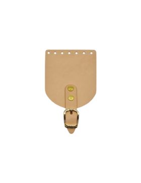 Klapka do etui skórzana naturalna na magnes (klamra) - Jucht - 100x120 mm - KLAP10X12P