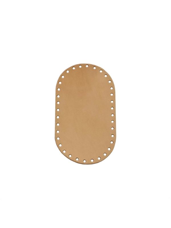 Spód do torby skórzany naturalny - Jucht - 180x100 mm (owal) - DO18-10