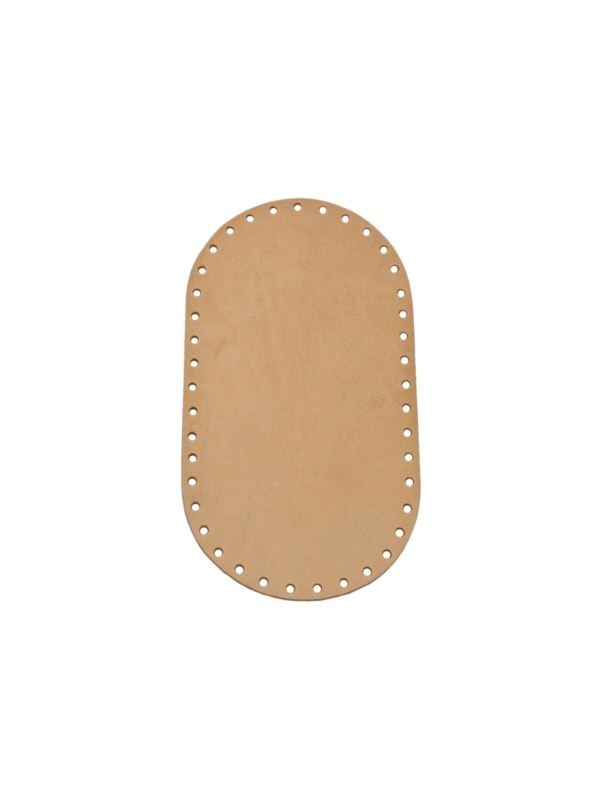 Spód do torby skórzany naturalny - Jucht - 220x120 mm (owal) - DO22-12