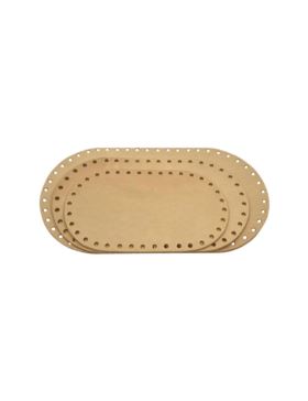 Spód do torby skórzany naturalny - Jucht - 220x120 mm (owal) - DO22-12