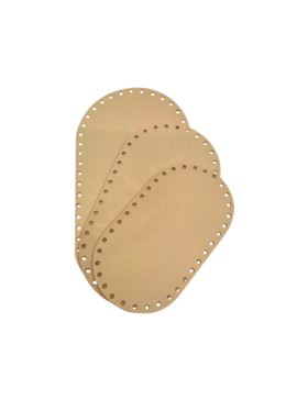 Spód do torby skórzany naturalny - Jucht - 220x120 mm (owal) - DO22-12
