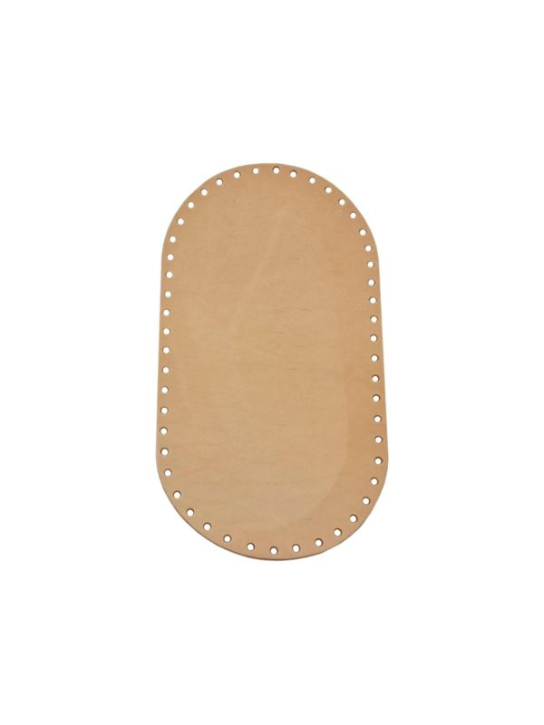 Spód do torby skórzany naturalny - Jucht - 260x140 mm (owal) - DO26-14