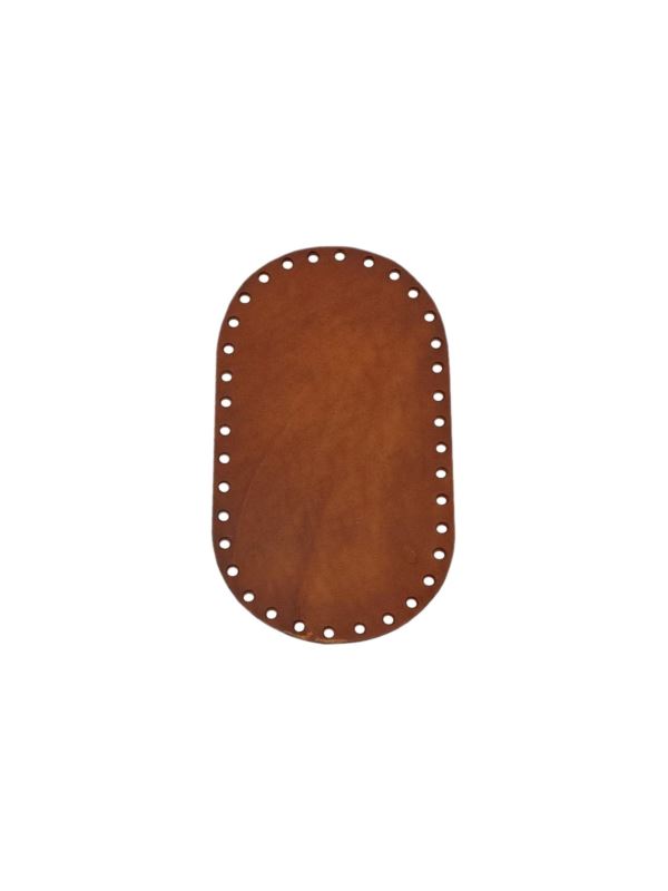 Spód do torby skórzany naturalny - Jucht - 180x100 mm (owal) - DO18-10