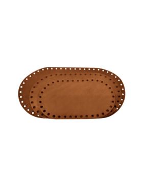 Spód do torby skórzany naturalny - Jucht - 180x100 mm (owal) - DO18-10