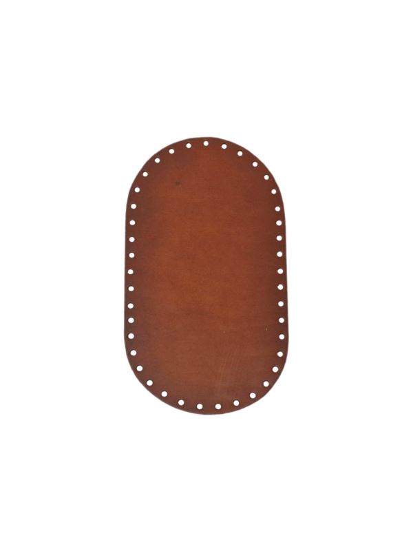 Spód do torby skórzany naturalny - Jucht - 220x120 mm (owal) - DO22-12