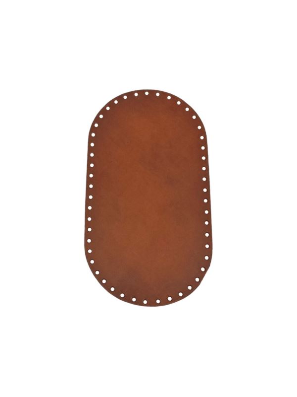 Spód do torby skórzany naturalny - Jucht - 260x140 mm (owal) - DO26-14